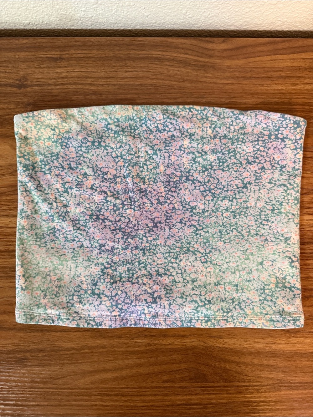 wild fable Pastel Floral Tube Top - Pink, Green & Blue
